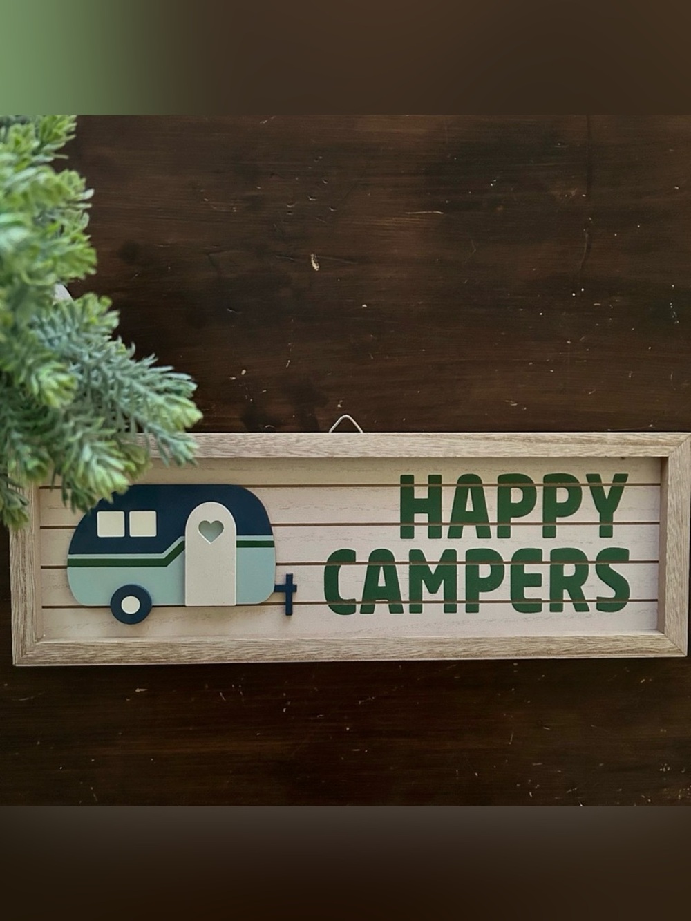 “Happy Campers” Wood Framed Wall Sign